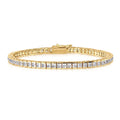 Princess CZ Tennis Bracelet, Gold Flashed / 6.5 inch