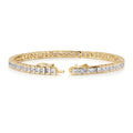 Princess CZ Tennis Bracelet, Gold Flashed / 6.5 inch