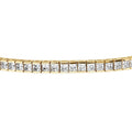 Princess CZ Tennis Bracelet, Gold Flashed / 6.5 inch