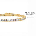 Princess CZ Tennis Bracelet, Gold Flashed / 6.5 inch