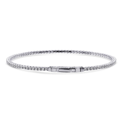 Flexible CZ Bangle Set in Sterling Silver