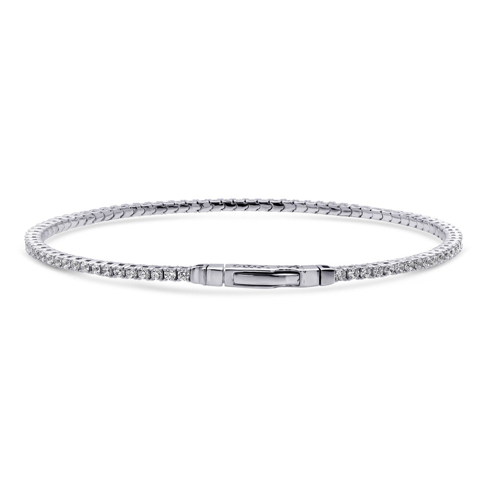 Sterling Silver Flexible Cubic Zirconia CZ Bangle #VS909-01 – BERRICLE