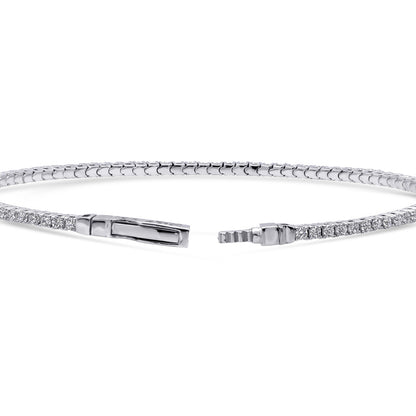 Flexible CZ Bangle Set in Sterling Silver