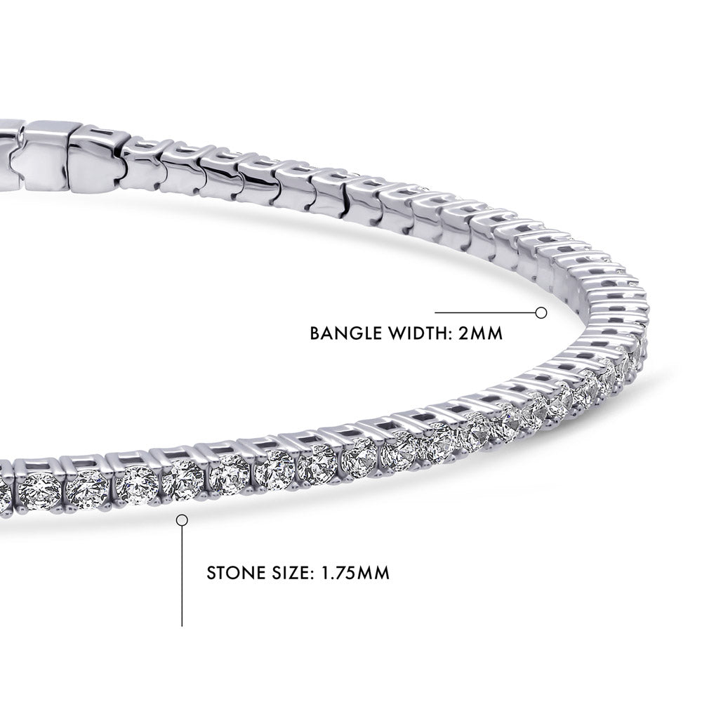 Sterling Silver Flexible Cubic Zirconia CZ Bangle #VS909-01 – BERRICLE