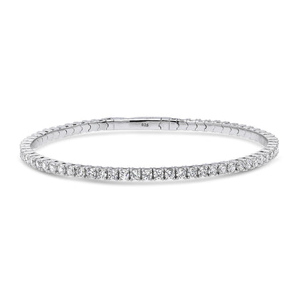 Flexible CZ Bangle Set in Sterling Silver