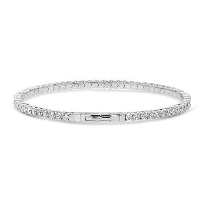 Flexible CZ Bangle Set in Sterling Silver