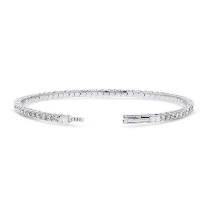 Flexible CZ Bangle Set in Sterling Silver