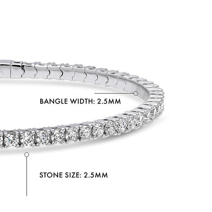 Flexible CZ Bangle Set in Sterling Silver