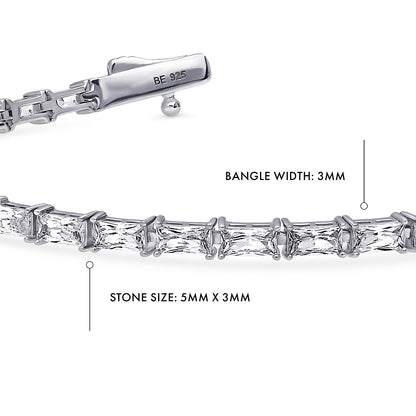 Baguette CZ Tennis Bracelet in Sterling Silver