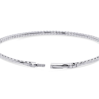 Flexible CZ Bangle in Sterling Silver