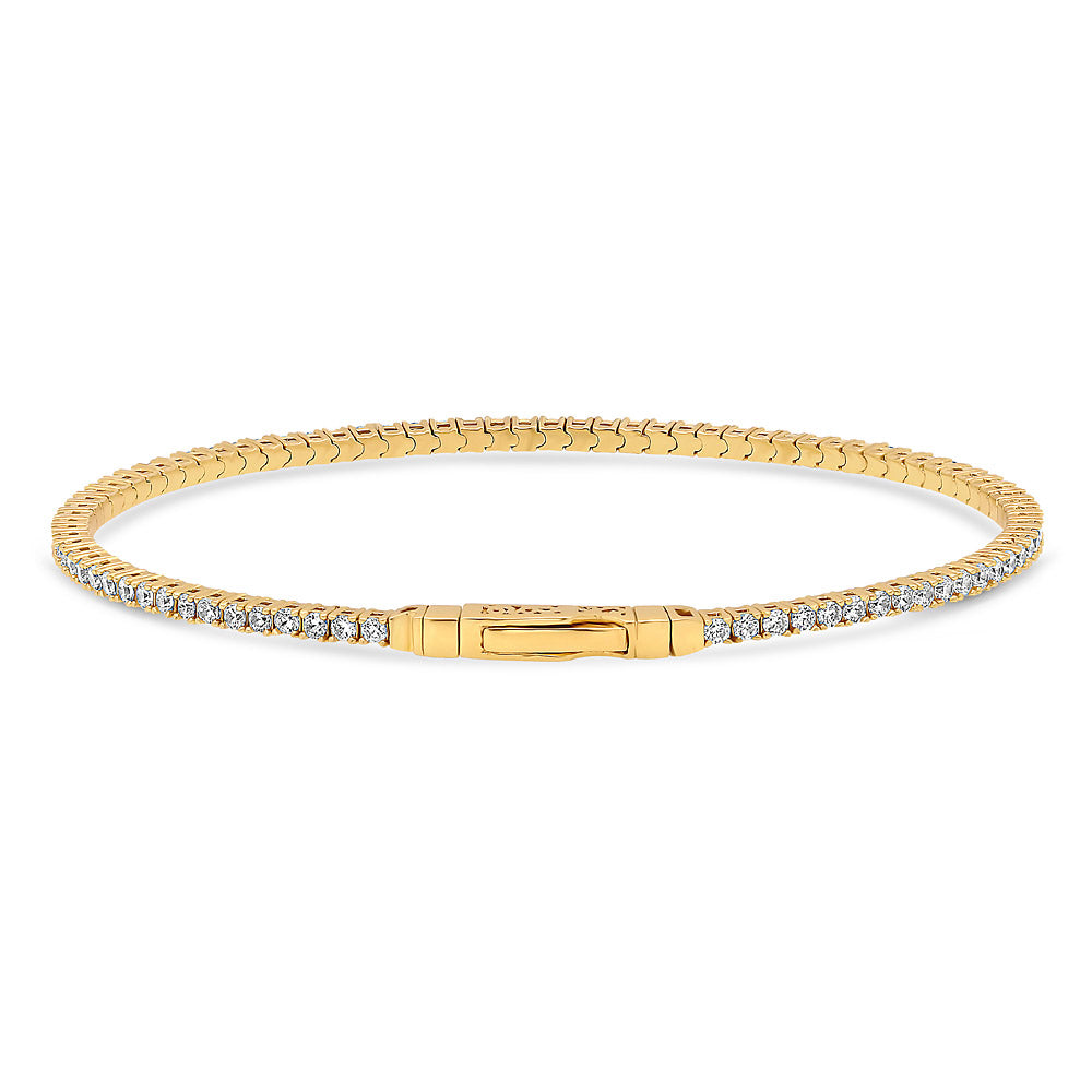 Flexible CZ Bangle in Gold Flashed Sterling Silver