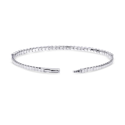 Flexible Sapphire-Blue CZ Bangle in Sterling Silver