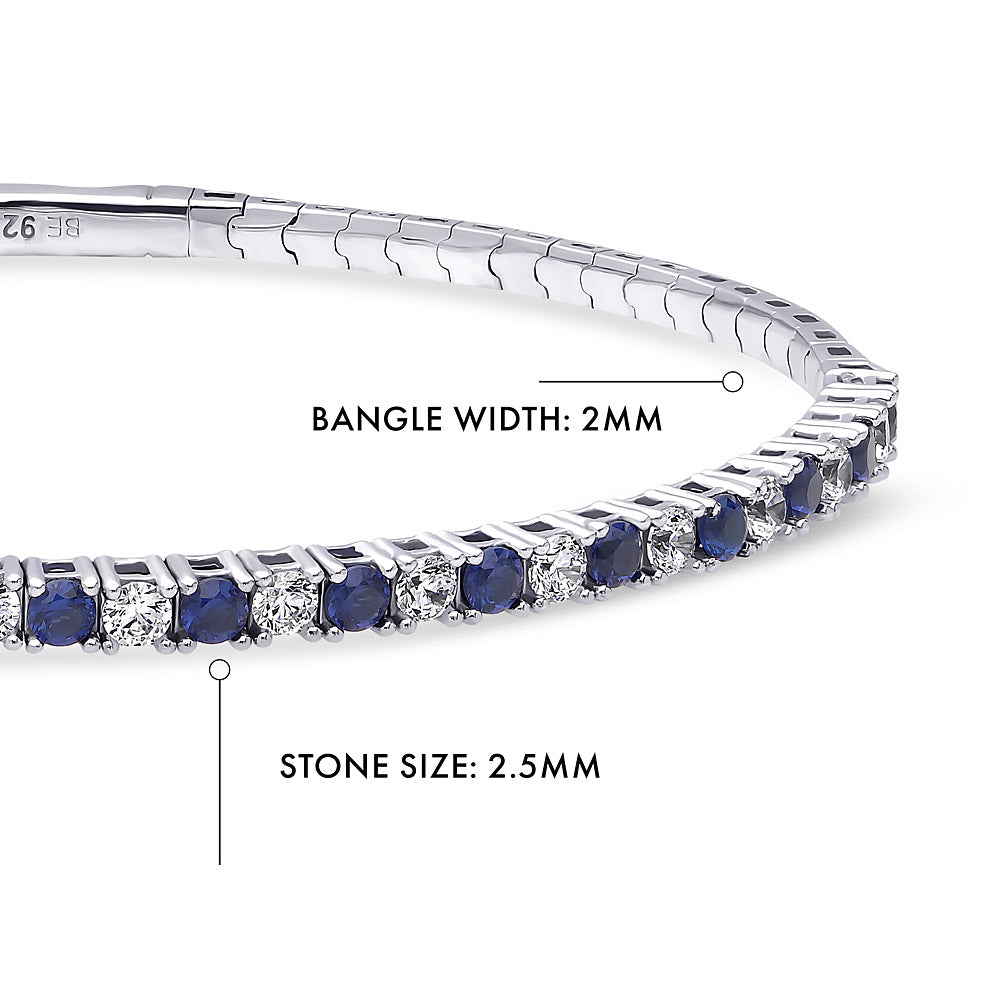 Bracelet En Argent 925 Avec Cyanite Et Saphir - Taille Ovale - Neuf Sans Boîte