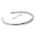 Front view of CZ Cuff in Sterling Silver, Rhodium Plated