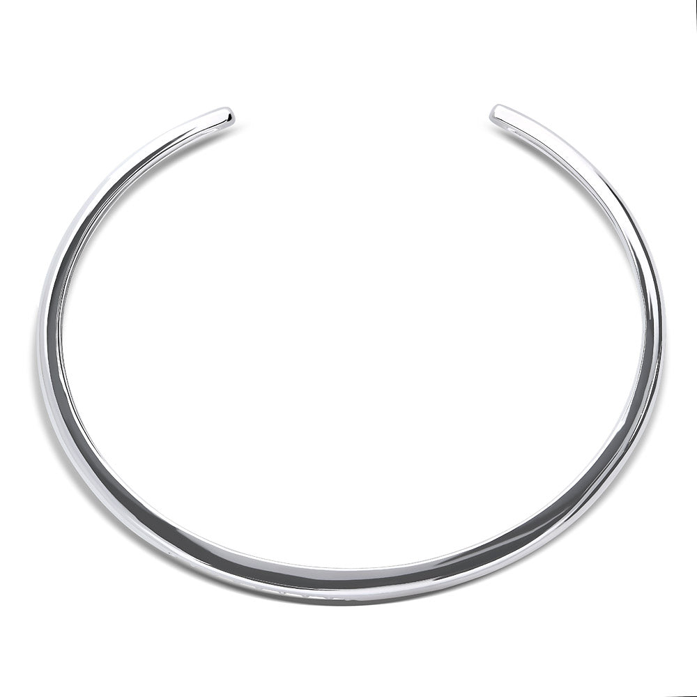 Angle view of CZ Cuff in Sterling Silver, Rhodium Plated