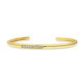 CZ Cuff in Sterling Silver, Yellow Gold Flashed