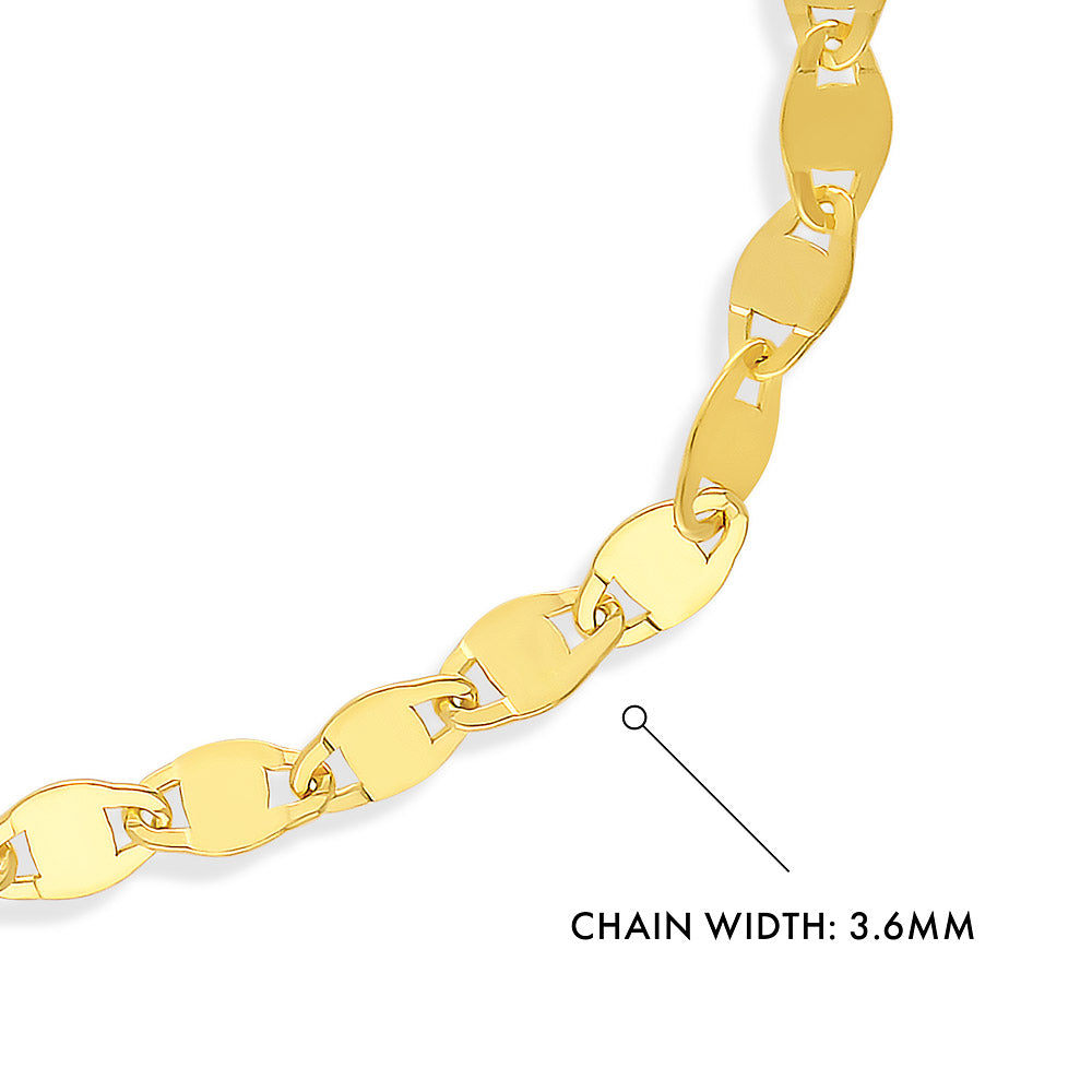 Front view of Link Bracelet in Sterling Silver, Yellow Gold Flashed