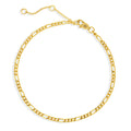 Figaro Chain Bracelet in Sterling Silver, Yellow Gold Flashed