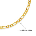 Front view of Figaro Chain Bracelet in Sterling Silver, Yellow Gold Flashed
