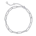 Paperclip Link Chain Bracelet in Sterling Silver 4mm, No Plating