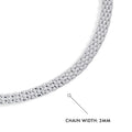 Front view of Chain Bracelet in Sterling Silver 3mm, No Plating