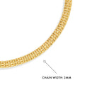 Front view of Chain Bracelet in Sterling Silver 3mm, Yellow Gold Flashed