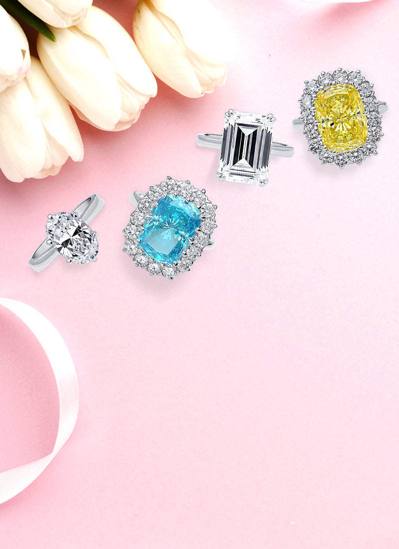 Elegant Pink Blue White Round Stone Star Flower Earrings for Women Wedding Jewelry Vintage Fashion