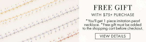 free gift with $75 purchase faux pearl necklace