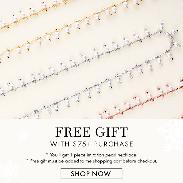 free gift with $75 purchase faux pearl necklace