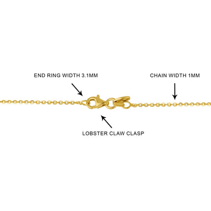 Italian Rolo Chain Necklace in Gold Flashed Sterling Silver