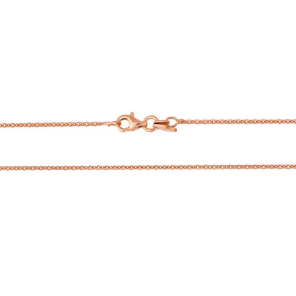 Italian Rolo Chain Necklace in Rose Gold Flashed Sterling Silver