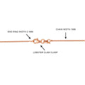 Angle view of Italian Layered Rolo Chain Necklace in Sterling Silver, 3-Piece, Rose Gold Flashed / 16-20 inch