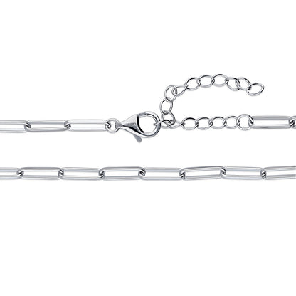 Evil Eye Paperclip CZ Layered Necklace Set in Sterling Silver
