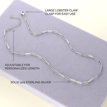 Evil Eye Paperclip CZ Layered Necklace Set in Sterling Silver
