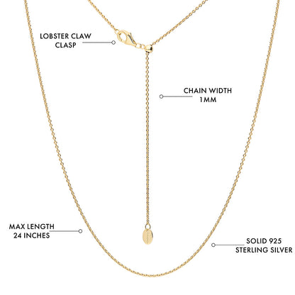 Adjustable Slider Rolo Chain Necklace in Sterling Silver, 2-Piece
