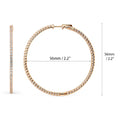 CZ Large Inside-Out Hoop Earrings in Sterling Silver 2.2 inch, Rose Gold Flashed