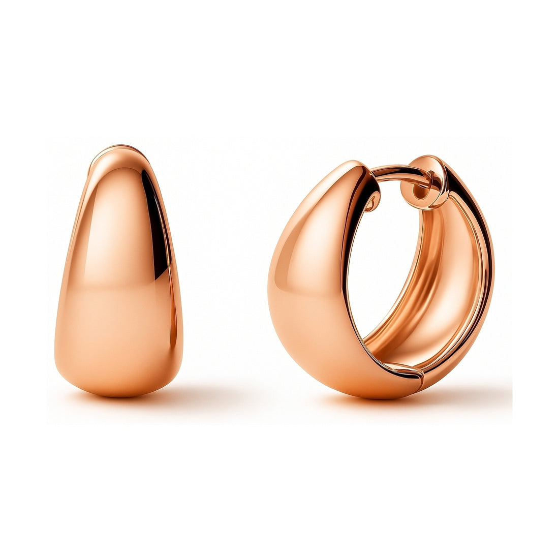 Dome CZ Small Huggie Earrings in Sterling Silver 0.6"