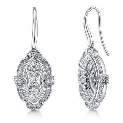 Art Deco Milgrain CZ Set in Sterling Silver