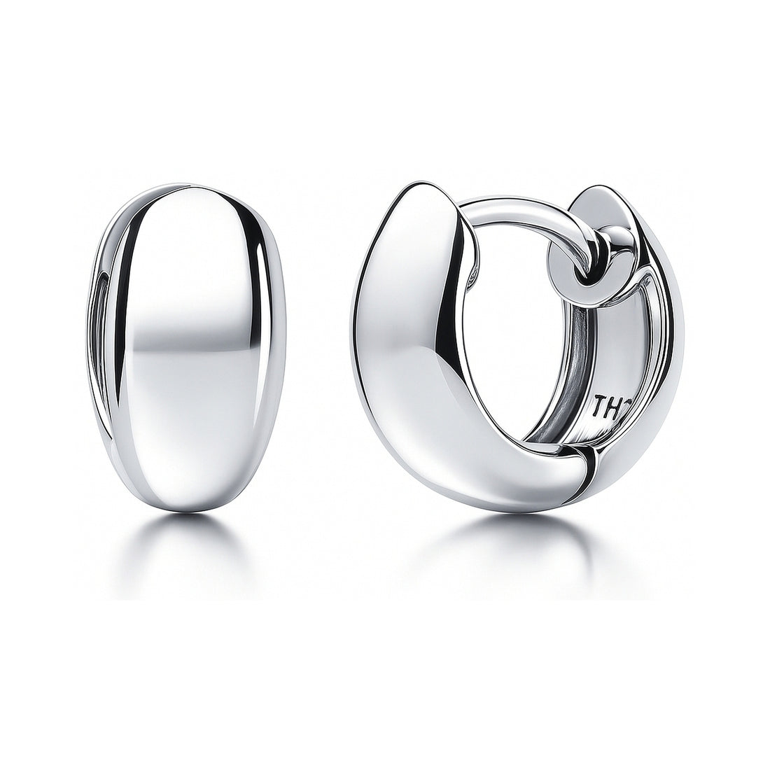 Dome Mini Huggie Earrings in Sterling Silver 0.5"
