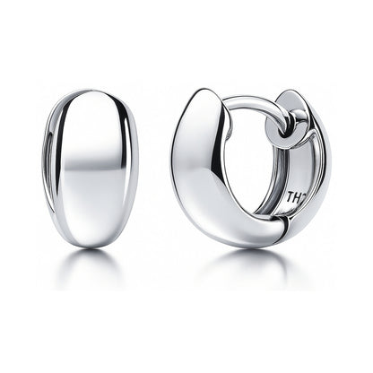 Dome Huggie Earrings in Gold Flashed Sterling Silver, 2 Pairs