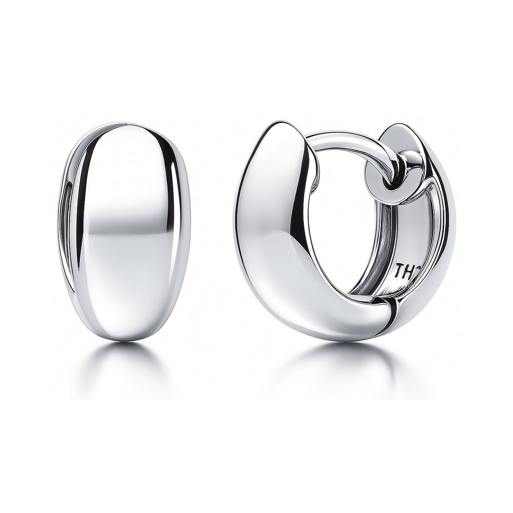 Gold Flashed Sterling Silver Dome Mini Hoop Huggie Earrings #VS790