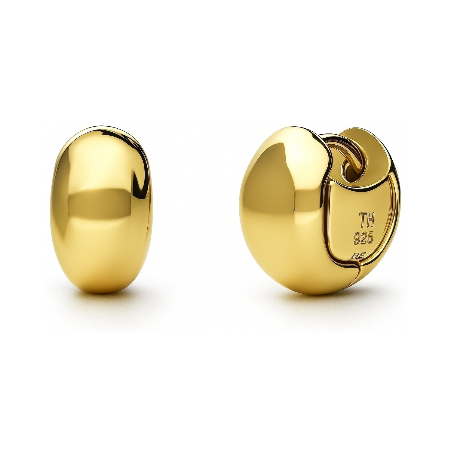 Dome Huggie Earrings in Gold Flashed Sterling Silver, 2 Pairs, 5 of 15