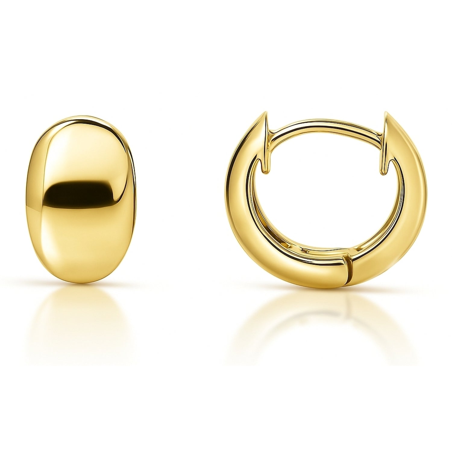 Dome Huggie Earrings in Gold Flashed Sterling Silver, 2 Pairs, 9 of 15