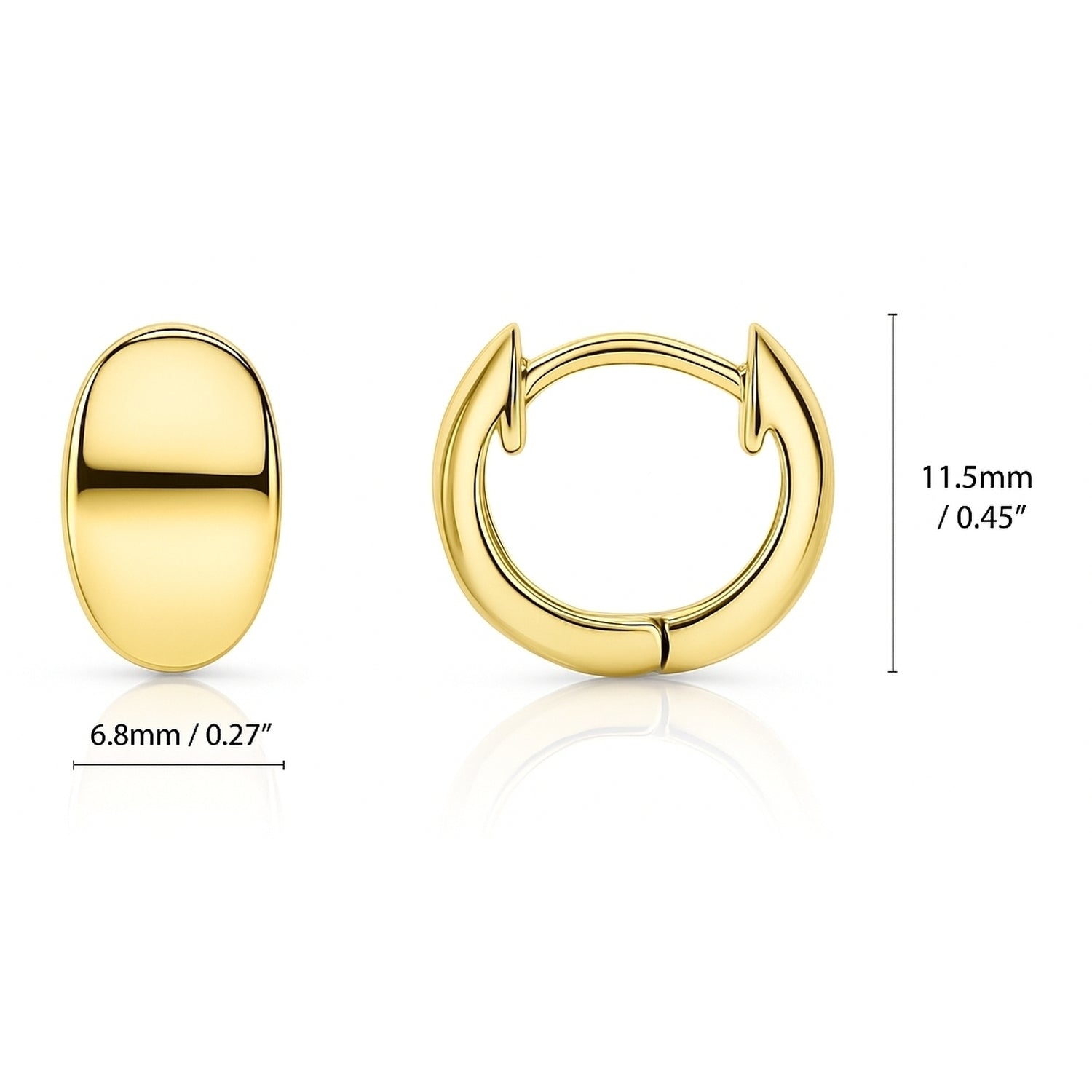 Dome Huggie Earrings in Gold Flashed Sterling Silver, 2 Pairs, 12 of 15