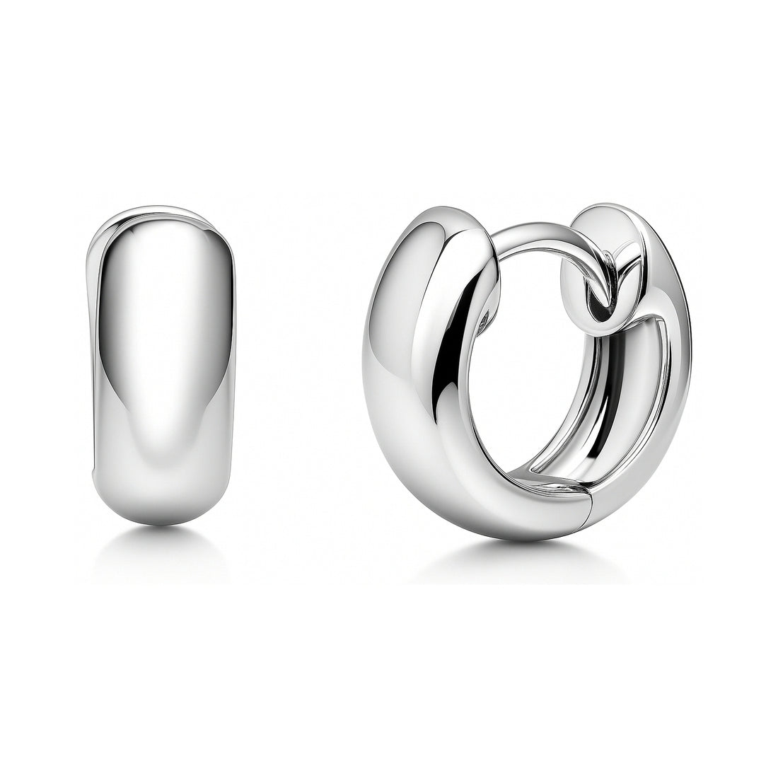 Dome Mini Huggie Earrings in Sterling Silver 0.5"