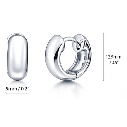 Dome Huggie Earrings in Gold Flashed Sterling Silver, 2 Pairs