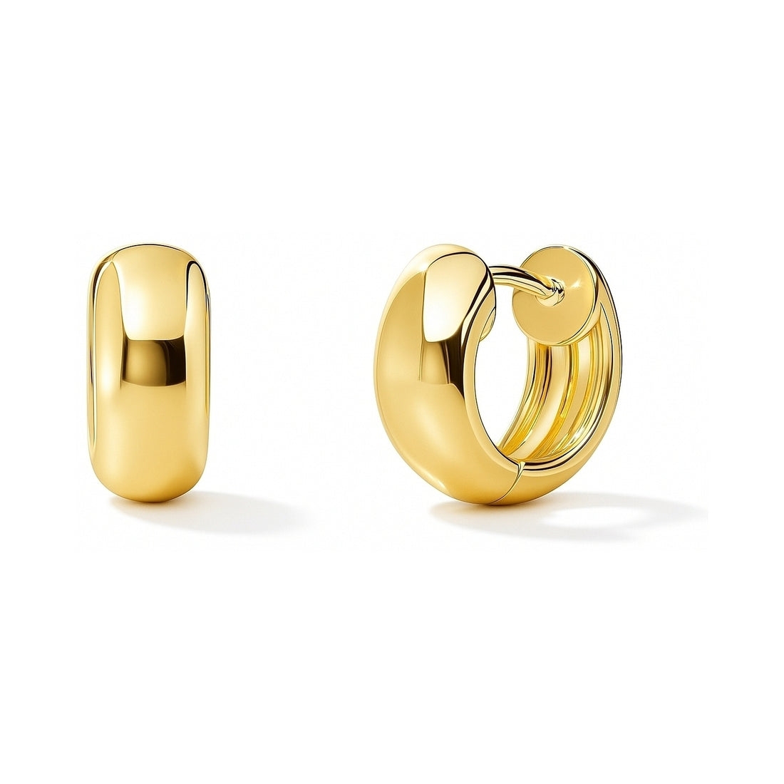 Dome Mini Huggie Earrings in Sterling Silver 0.5"