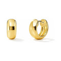 Dome Mini Huggie Earrings in Sterling Silver 0.5 inch, Gold Flashed