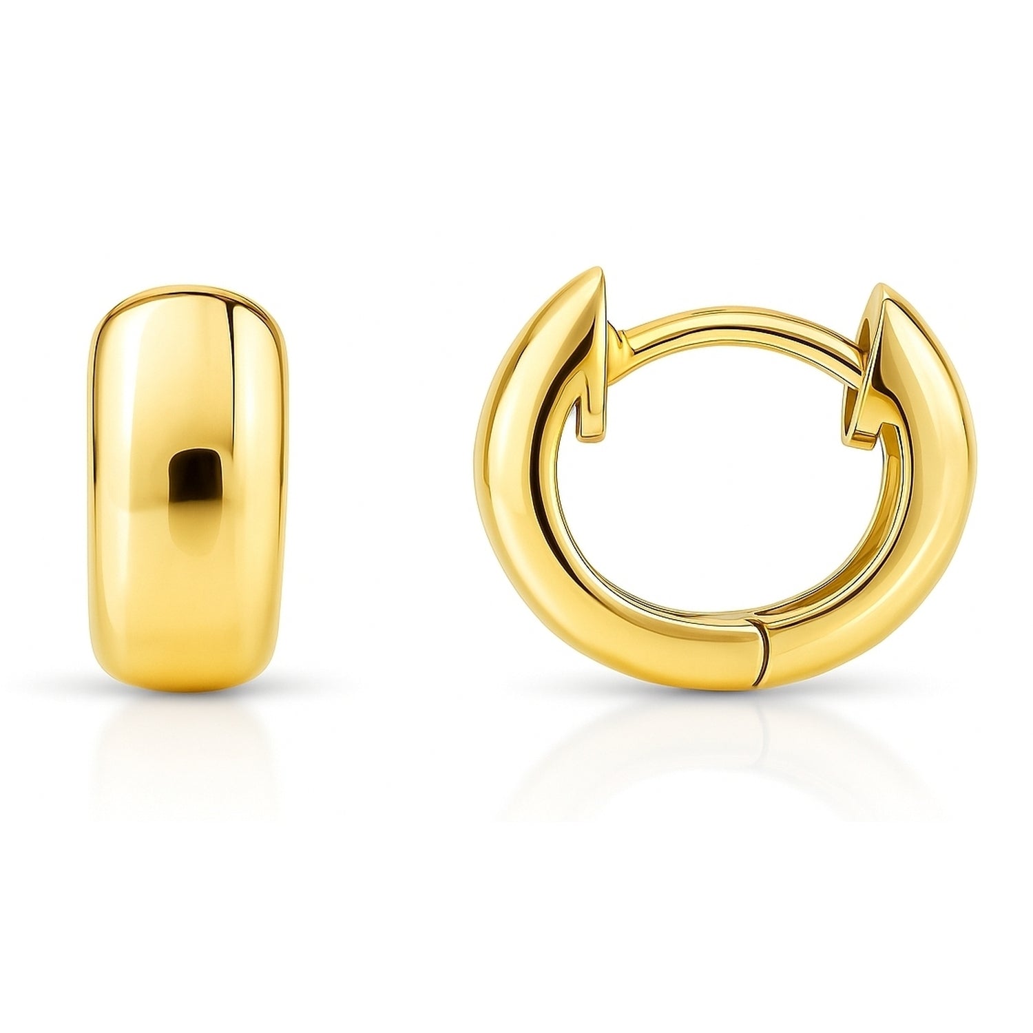 Dome Huggie Earrings in Gold Flashed Sterling Silver, 2 Pairs, 9 of 13