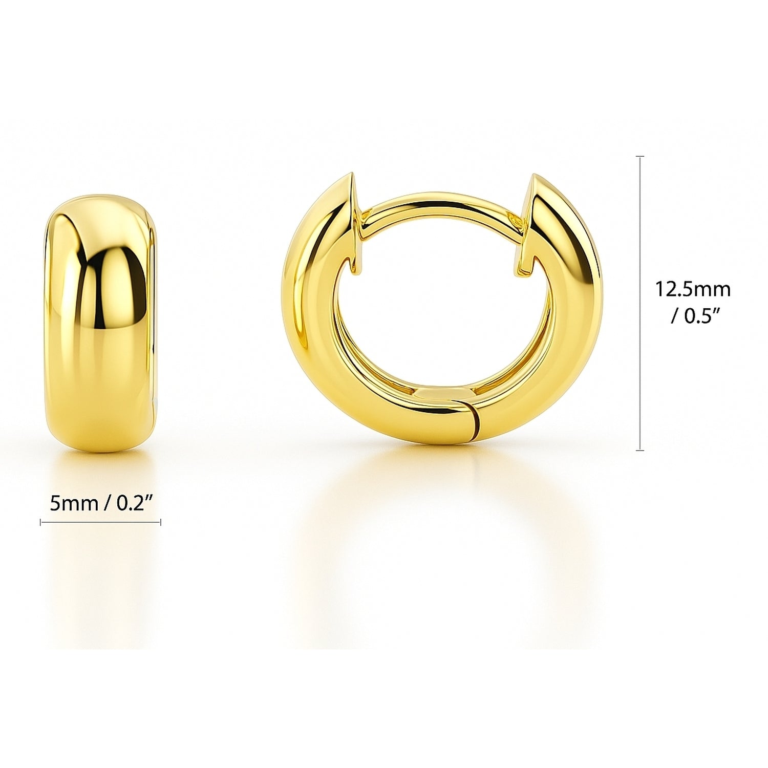 Dome Huggie Earrings in Gold Flashed Sterling Silver, 2 Pairs, 12 of 13